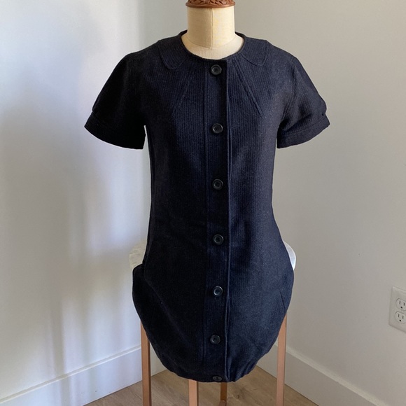 Gennera Short Sleeve Wool Tunic Length Jacket Charcoal Grey - Picture 3 of 6